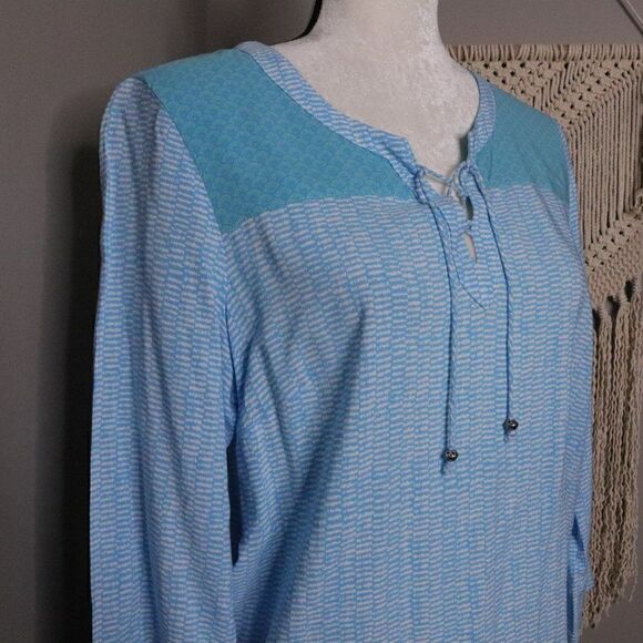 J.Jill| Printed Lace Front Tunic Blouse‎ - Picture 3 of 8